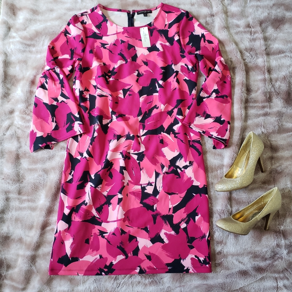 NWT Banana Republic Brush Stroke Pink Shift Dress